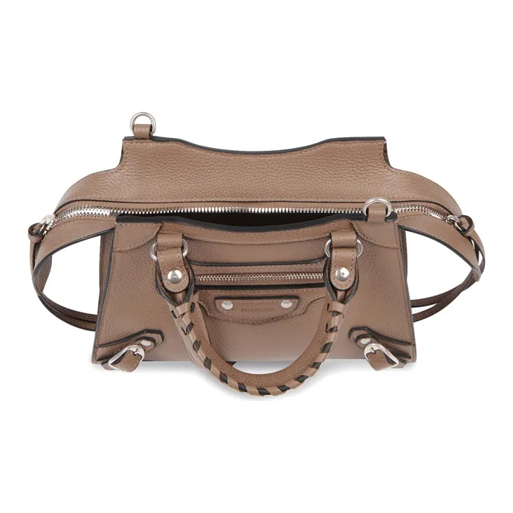 Balenciaga Cow Leather Handbag Shoulder Bags Mini Women's Brown-3