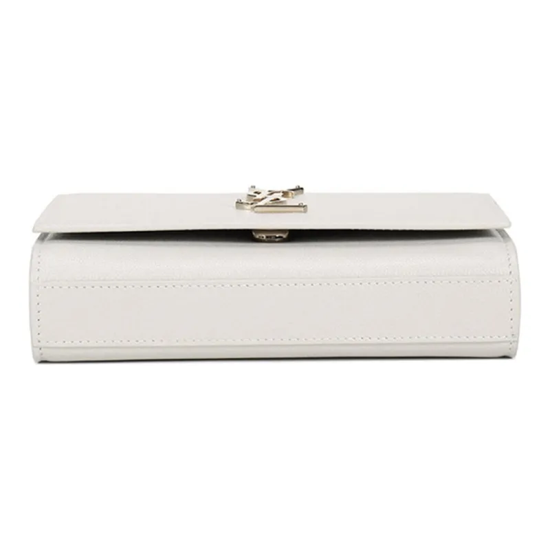 SAINT LAURENT Kate Belt Bag Grain De Poudre Blanc Vintage-4