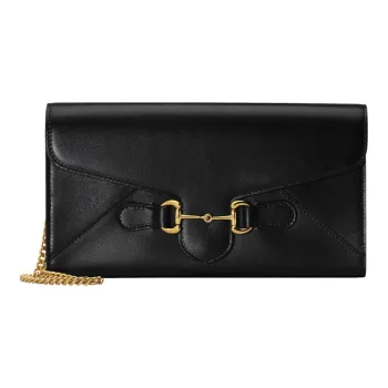 GUCCI Horsebit 1955 Leather Handheld Shoulder Bag Crossbody Bag Women's Black