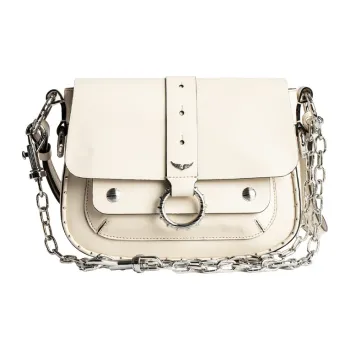 Zadig & Voltaire Smooth Calf Leather Shoulder Bag Crossbody Bag Women's White