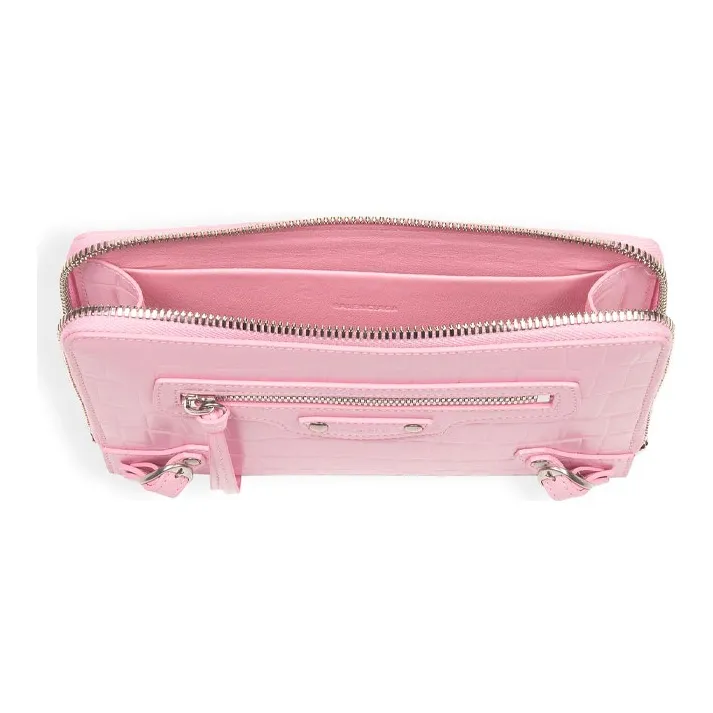 Balenciaga Neo Classic Cow Leather Clutch Women's Pink-2