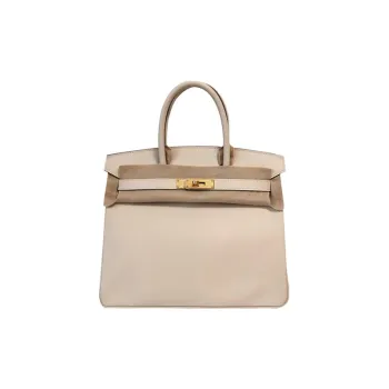 HERMES Birkin Epsom Leather Birkin Bag Handbags Women's 10 Craie Milkshake White