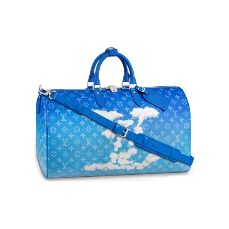 LOUIS VUITTON Keepall Bandouliere Clouds Monogram 50 Blue-1