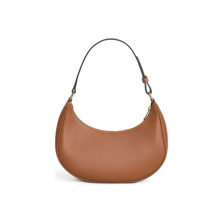 CELINE AVA Smooth Cow Leather Handbags Shoulder Bags Women's Brown-2