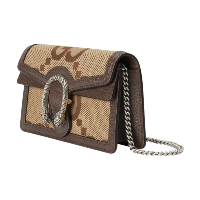 GUCCI Dionysus Canvas With Leather Trim Flap Bag Chain Bag Shoulder Bag Crossbody Bag Extra Mini Women's Beige Brown-1