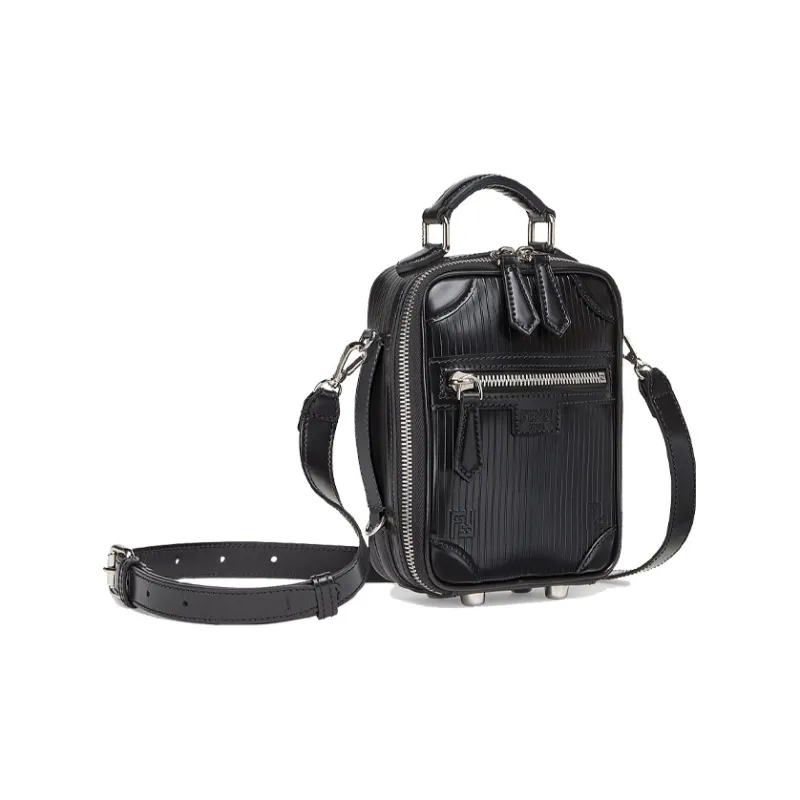FENDI Calfskin Handbag, Shoulder Bag, Crossbody Bag Mini Men's Black-1