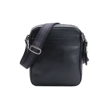 COACH Leather Shoulder Bag Crossbody Bag Small Size Men's Black