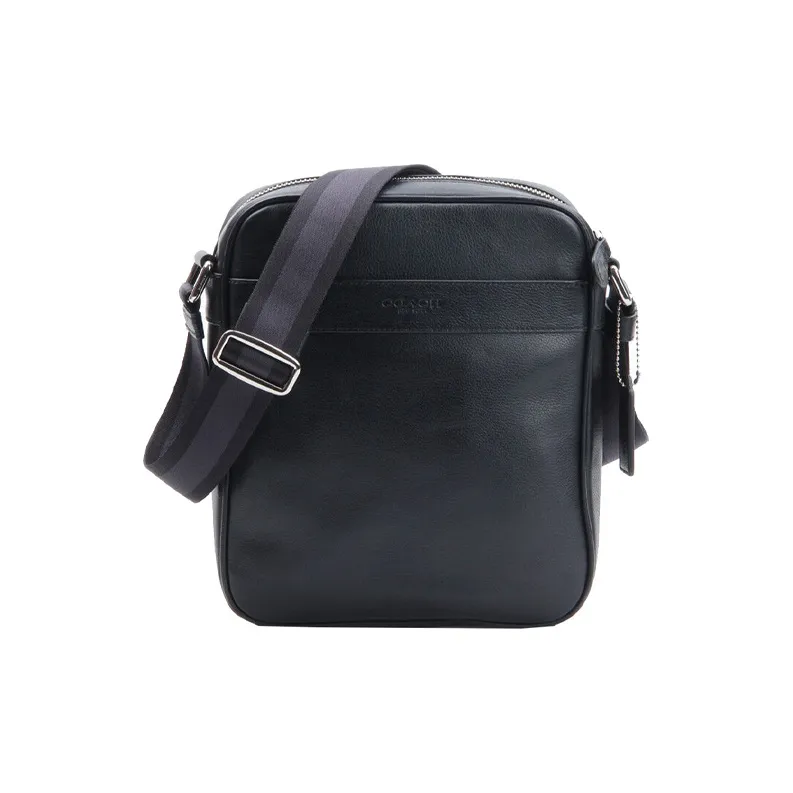 COACH Leather Shoulder Bag, Crossbody Bag Trumpets Men's Black-0