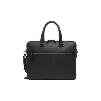 FERRAGAMO Cow Leather Briefcase Laptop Bag Business Bag Crossbody Bag One Shoulder Handbag Men's Black