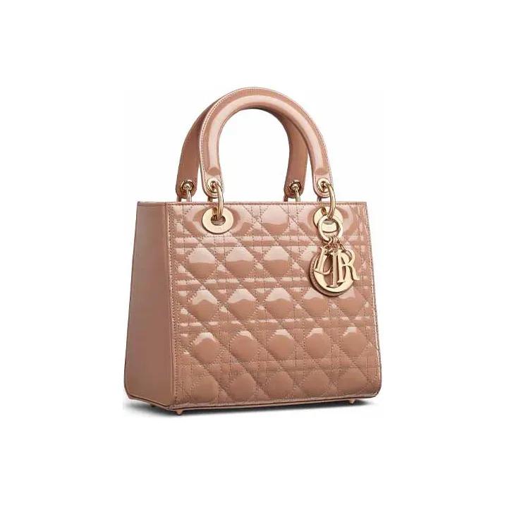DIOR Lady Dior Cow Leather Daisie Bag Handbag Shoulder Bag Crossbody Bag Medium Size Women's Warm Taupe Gray-1