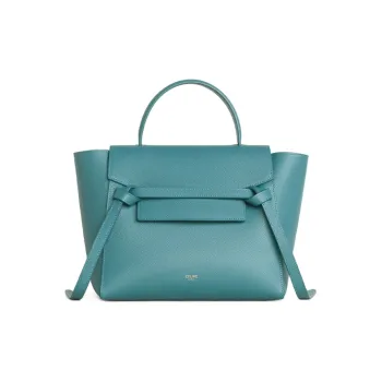 CELINE Belt Cow Leather Shoulder Bag Crossbody Bag Handbag Micro Women's Prussia Blue