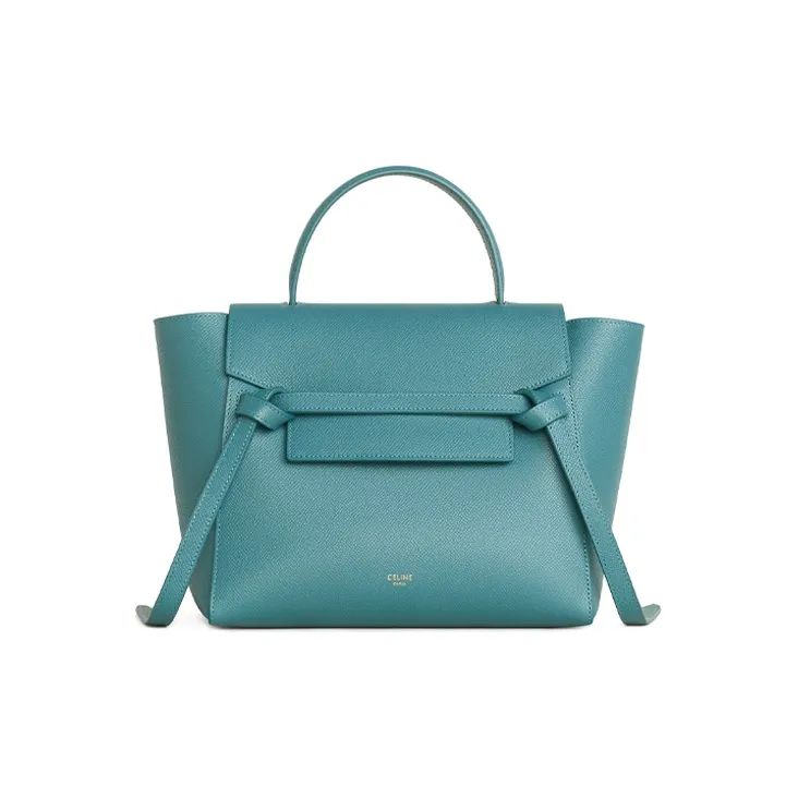 CELINE Belt Cow Leather Shoulder Bag Crossbody Bag Handbag Micro Women's Prussia Blue-0