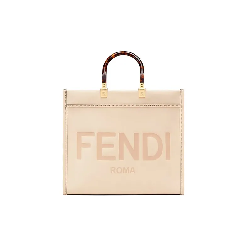 FENDI Leather Sunlight Bag Tote Bag Shopping Bag Shoulder Bag Crossbody Bag Handbag Medium Size Women's Pink-0