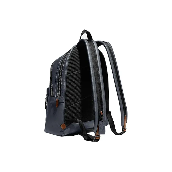 COACH Disney Collaboration Academy Smooth Leather Backpack Large Size Unisex Denim Blue-1