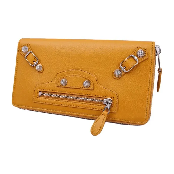 Balenciaga Cow Leather Wallet Women's Yellow-1