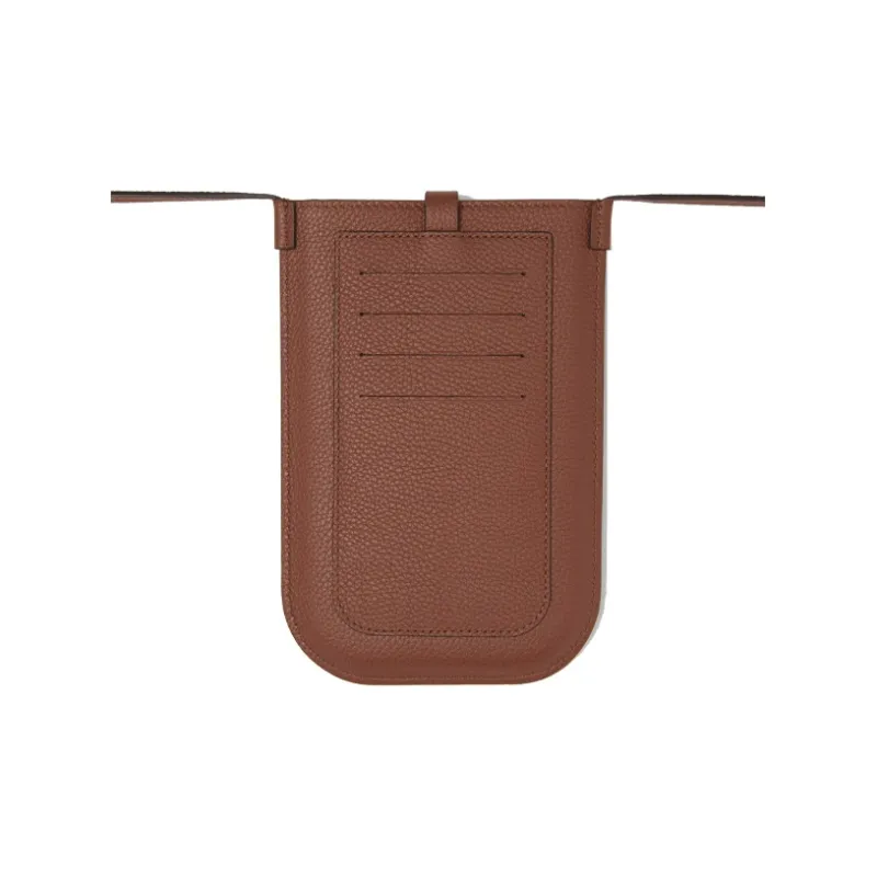 Burberry Grained Leather Cell Phone Pouch Shoulder Bag Crossbody Bag Unisex Tan-4