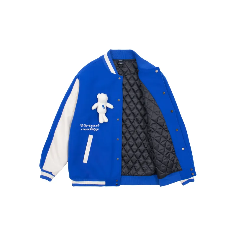 KILLWINNER Cartoon Baseball Collar Loose Fit Thickened Puffer Jacket Unisex-8