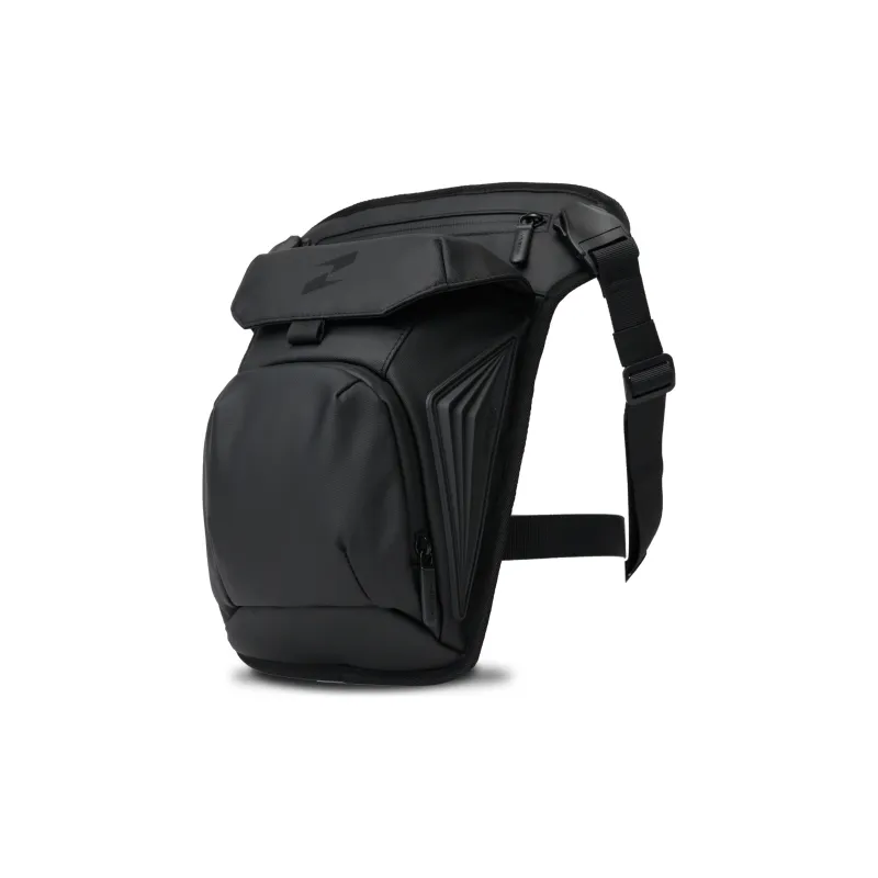 TAJEZZO PVC Leg Bag Crossbody Bag Sling Bag Regular Unisex Black-2