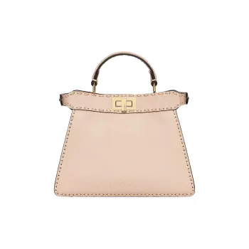 FENDI Peekaboo ISeeU Cow Leather Shoulder Bag, Crossbody Bag, Handbag Small Size Women's Pink