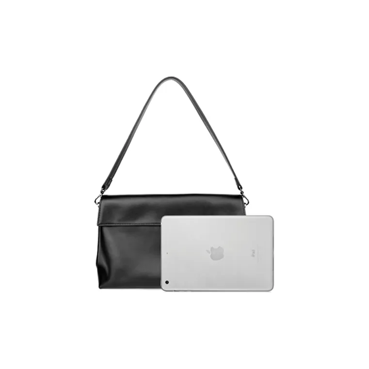 INJOYLIFE Soft Leather Crossbody Bags Shoulder Bags Medium Size Women's Black-4
