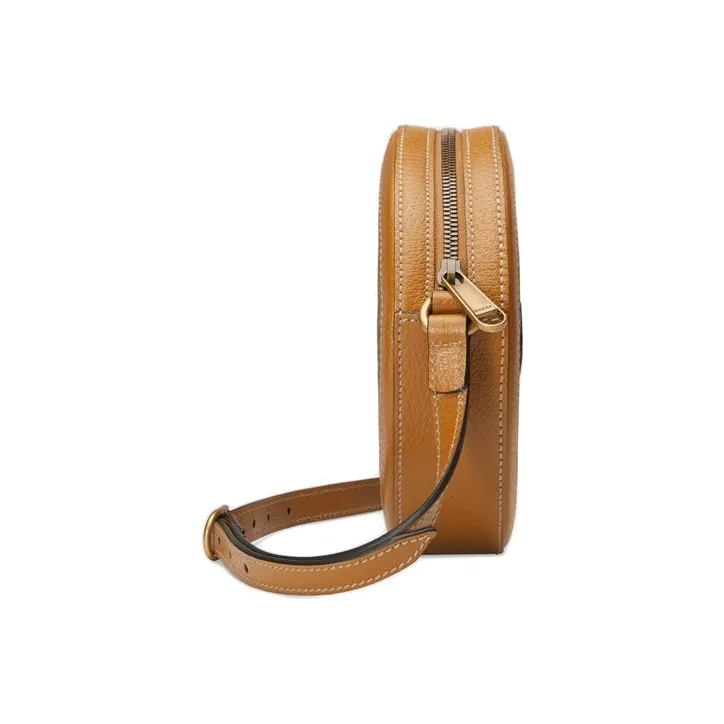 GUCCI Disney, Collaboration Canvas With Leather Round Bag, Shoulder Bag, Crossbody Bag Women's Ebony/Brown-3