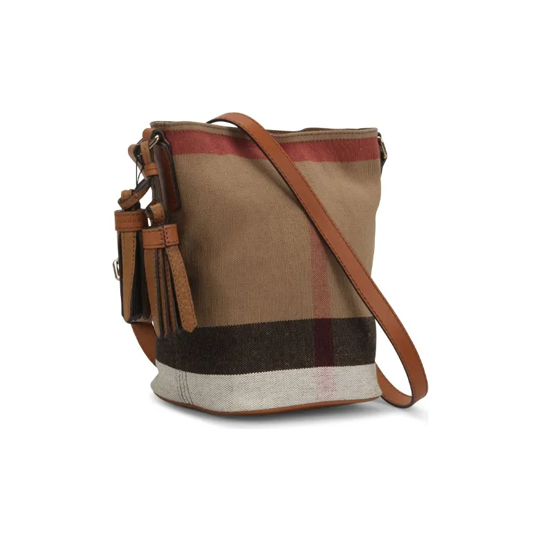 Burberry Canvas Bag, Bucket Bag, Shoulder Bag, Crossbody Bag, Handbag Regular Women's Yellow Brown-1