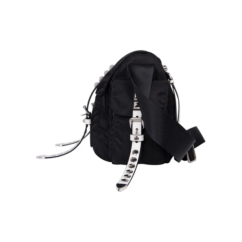 PRADA Nylon Fabric Crossbody Bag Women's Black-2