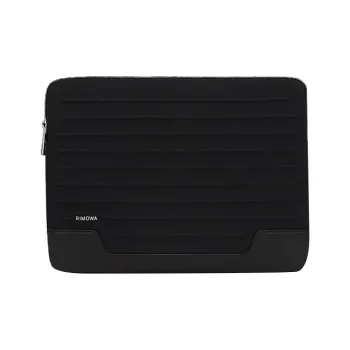 RIMOWA Never Still Canvas With Grain Leather Laptop Bag Clutch Briefcase Unisex Black