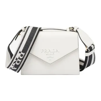 PRADA Saffiano Leather Handbag Shoulder Bag Crossbody Bag Women's White