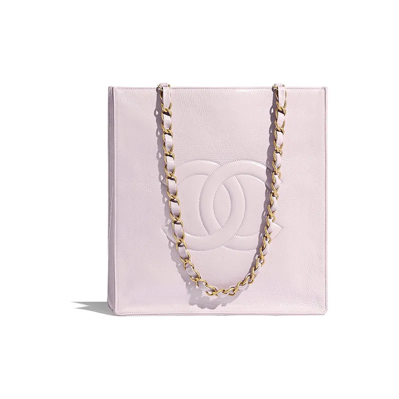 CHANEL Calfskin And Gold Metal Shoulder Bag Women's Purple Lilac-0