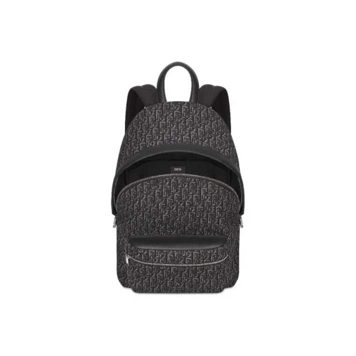 DIOR Cow Leather Backpack Men's Black-3