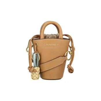 See By Chloe Leather Bucket Bag, Shoulder Bag, Crossbody Bag, Handbag Women's Brown