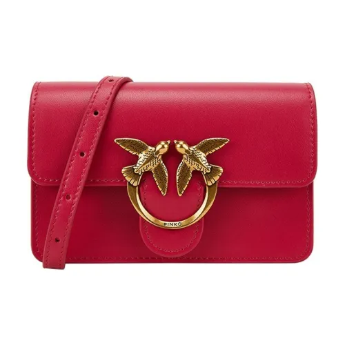 PINKO SIMPLY Cow Leather Crossbody Bag Shoulder Bag Women's Fuchsia