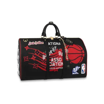 LOUIS VUITTON X Nba Hero Jacket Leather Keepall 55 Monogram Black
