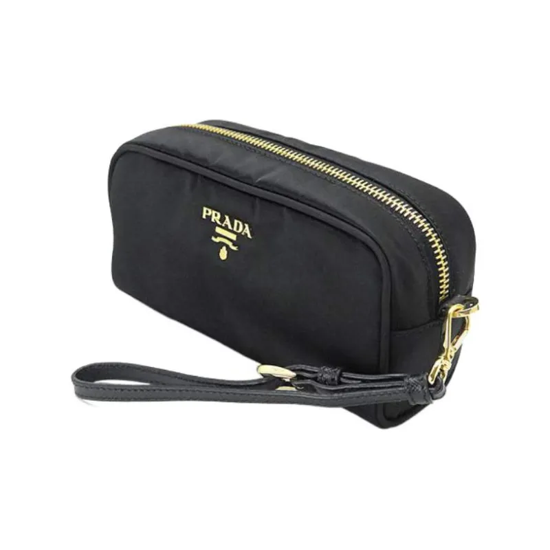 PRADA Nylon Clutch Trumpets Women's Black-2
