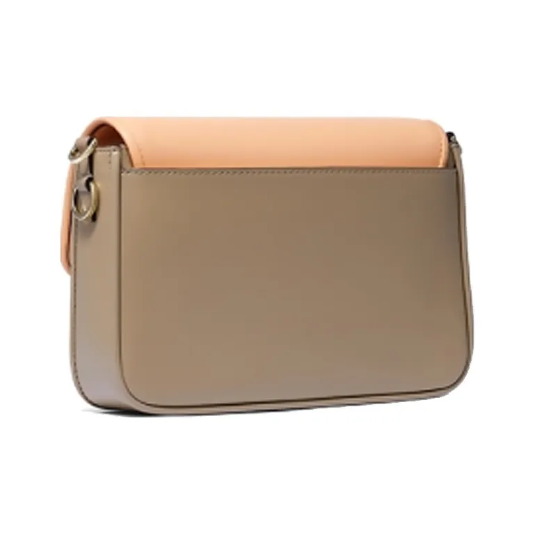 MICHAEL KORS Bradshaw Cow Leather Shoulder Bag, Crossbody Bag Medium Size Women's Camel & Milk White-4