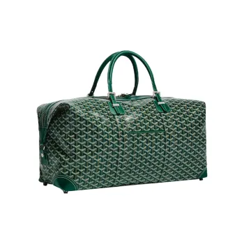 GOYARD Bowling Canvas With Leather Dog's Teeth Travel Bag Sports Bag Duffel Bag Regular Unisex Green
