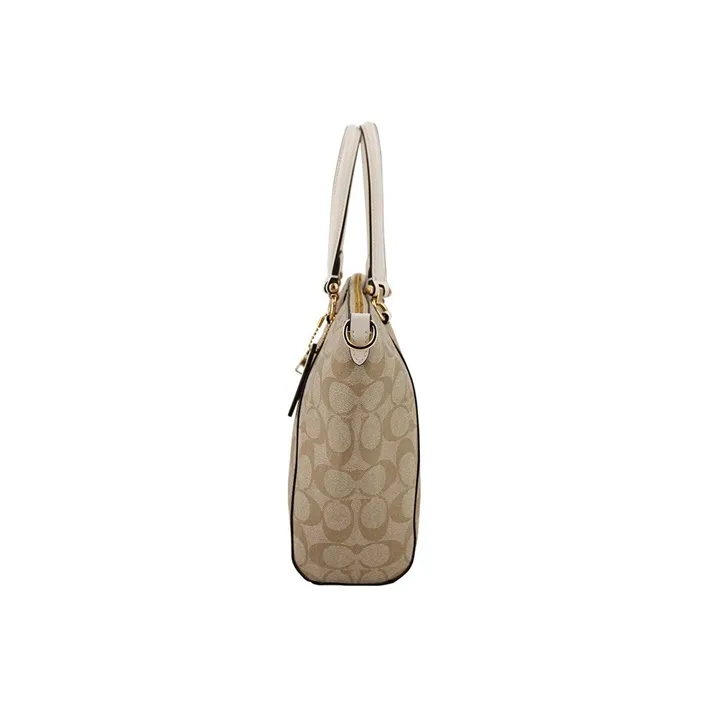 COACH Prairie Canvas With Leather Dumpling Bag, Handbag, Shoulder Bag, Crossbody Bag Medium Size Women's Brown-3