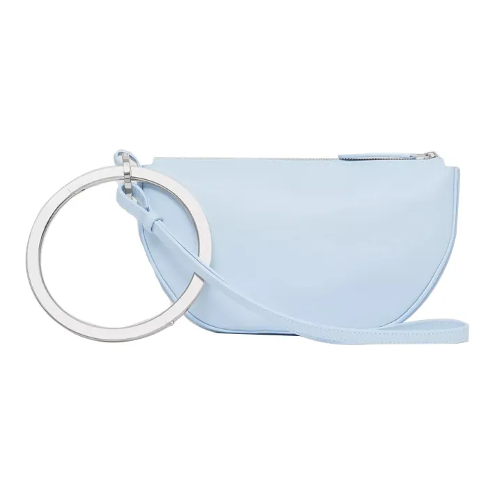 Burberry Calfskin Mia Bag Half Moon Bag Portable Handheld Shoulder Bag Mini Women's Light Blue-2