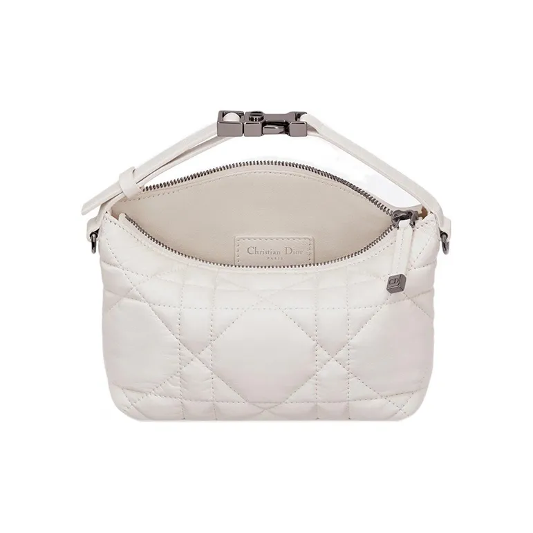 DIOR DiorTravel Cow Leather Lunch Bag Clutch Trumpets Women's White-6
