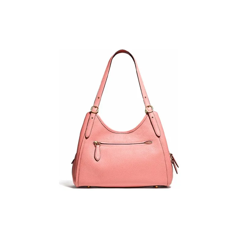 COACH Lori Pebbled Leather Handbag, Shoulder Bag Large Size Women's Candy Pink-2