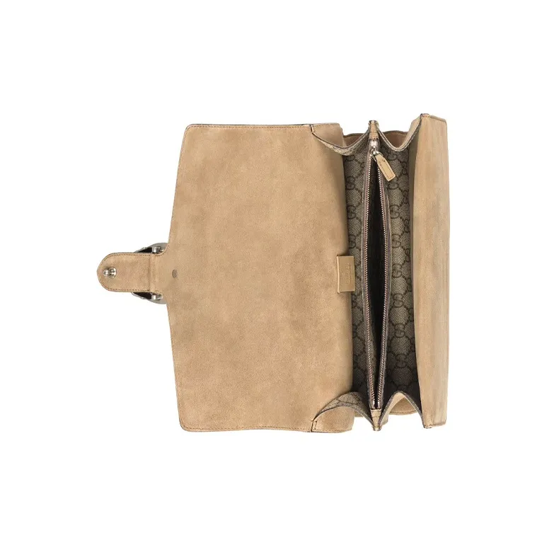 GUCCI Canvas With Leather Bacchus Bag Crossbody Bag Shoulder Bag Medium Size Women's Beige-5