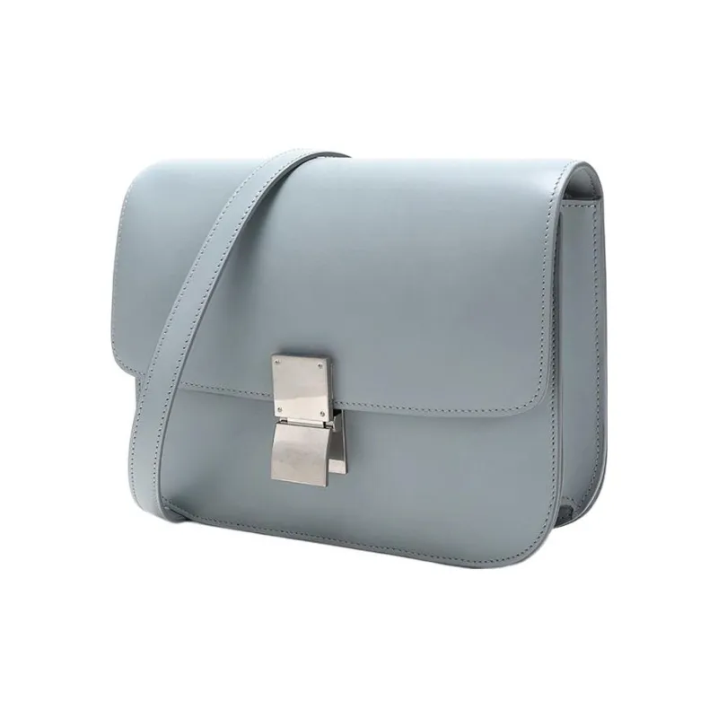 CELINE Classic Bo Polished Cow Leather Tofu Cube Bag Crossbody Bag Shoulder Bag Women's Haze Blue-1