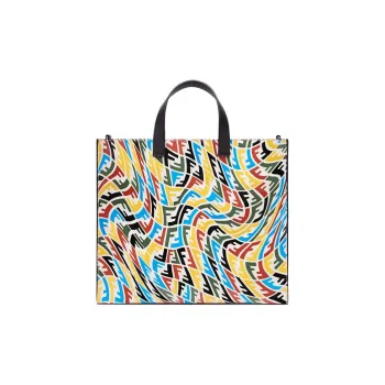FENDI Leather Tote Bag Shopping Bag Handbag Shoulder Bag Unisex Multicolor