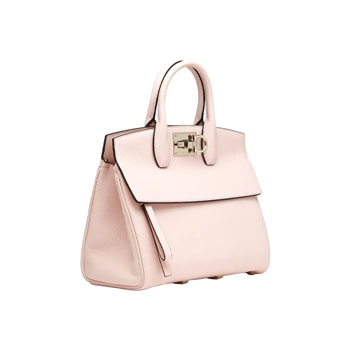 FERRAGAMO Studio Series Cow Leather Handbag Medium Size Men's Cherry Blossom Pink-1