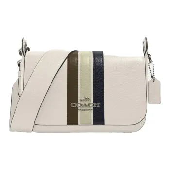 COACH Leather Messenger Bag, Shoulder Bag, Crossbody Bag Medium Size Women's White