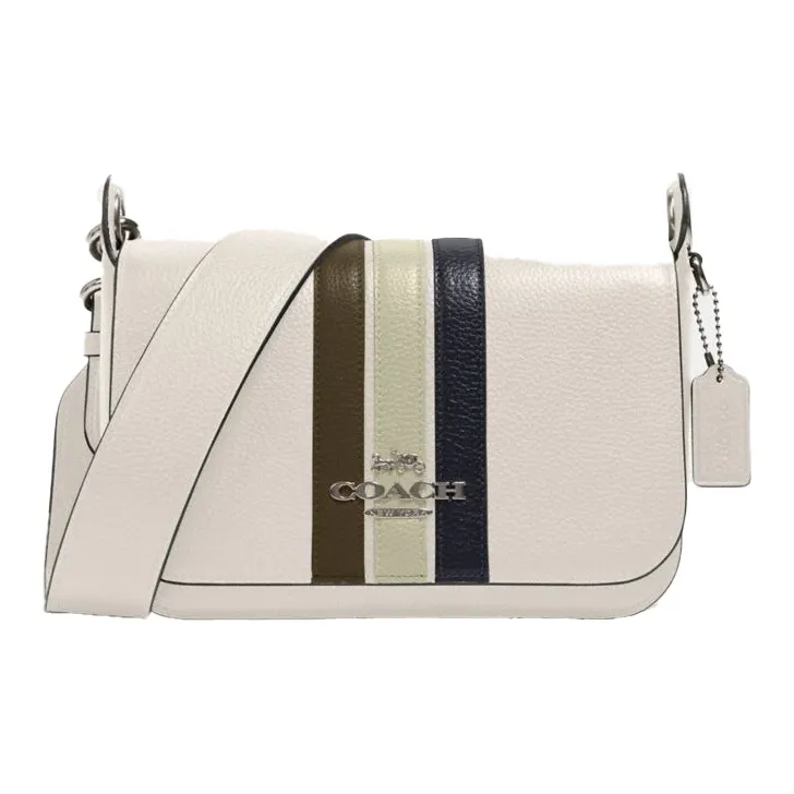 COACH Leather Messenger Bag, Shoulder Bag, Crossbody Bag Medium Size Women's White-0
