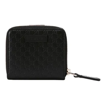 GUCCI MicroGUCCIssima Zip Around Wallet Small Black