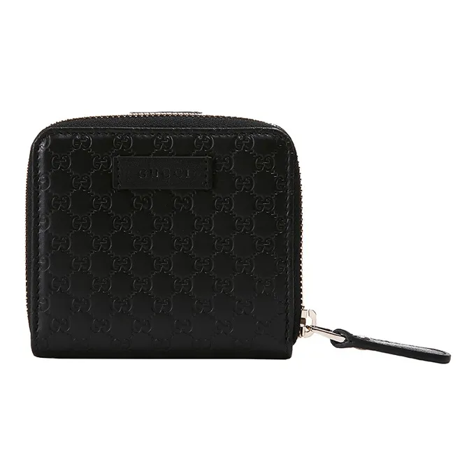GUCCI MicroGUCCIssima Zip Around Wallet Small Black-0