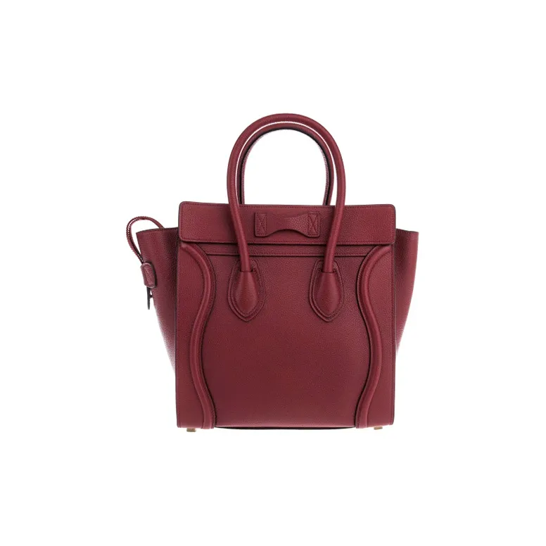 CELINE Luggage Leather Smile Bag Shopping Bag Crossbody Bag Shoulder Bag Handbag Women's Red-2